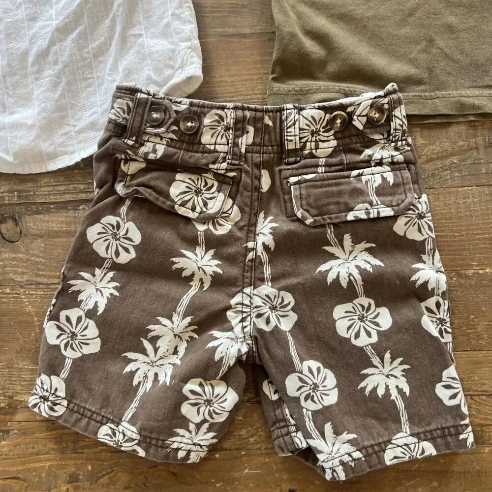 Baby GAP Toddler Boys Beach Outfit Button Down, Shorts, & T-shirt 12-18 Months